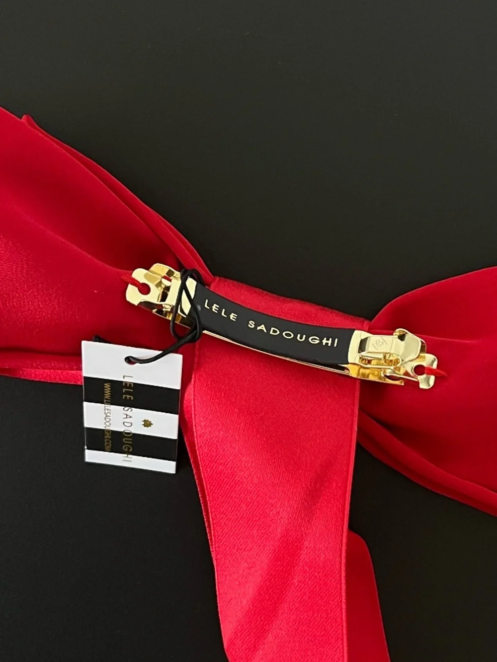 NWT LELE SADOUGHI | Elegant Crimson Jane Bow Barrette in Crimson Red | O/S
